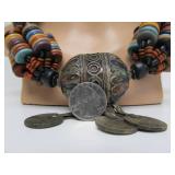 Old Vintage LARGE Beaded Moroccan Berber Necklace