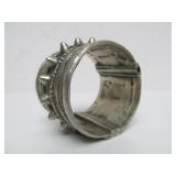 Large Round Old Vintage Spiked Middle Eastern Hinged Bracelet