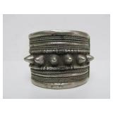 Large Round Old Vintage Spiked Middle Eastern Hinged Bracelet