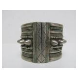Large Round Old Vintage Spiked Middle Eastern Hinged Bracelet