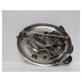 Large Vintage Sterling Silver Brooch w/Leaf Design