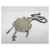 Vintage Necklace w/Large Old Antique Genuine Silver Coin & Smaller Silver Coins