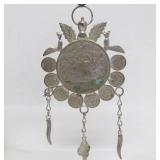 Vintage Necklace w/Large Old Antique Genuine Silver Coin & Smaller Silver Coins