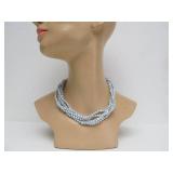 Unworn Multi-Strand Genuine Pearl Necklace w/Sterling Clasps