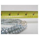 Unworn Multi-Strand Genuine Pearl Necklace w/Sterling Clasps
