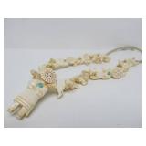 LARGE Southwestern Carved Bone Fetish Necklace w/Animals & Kachina Figures