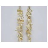 LARGE Southwestern Carved Bone Fetish Necklace w/Animals & Kachina Figures