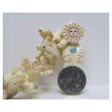 LARGE Southwestern Carved Bone Fetish Necklace w/Animals & Kachina Figures