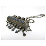 LARGE Old Vintage Afghan Amulet Prayer Box/Scroll Pendant Necklace