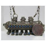 LARGE Old Vintage Afghan Amulet Prayer Box/Scroll Pendant Necklace
