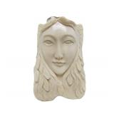Large & Lovely Vintage Carved Bone Pendant w/Beautiful Woman