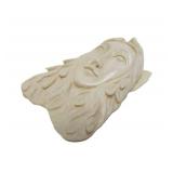 Large & Lovely Vintage Carved Bone Pendant w/Beautiful Woman