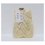 Large & Lovely Vintage Carved Bone Pendant w/Beautiful Woman