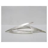 Large Brushed Solid Sterling Silver Brooch Pendant
