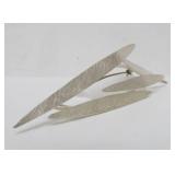 Large Brushed Solid Sterling Silver Brooch Pendant