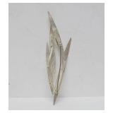 Large Brushed Solid Sterling Silver Brooch Pendant