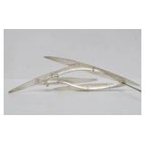 Large Brushed Solid Sterling Silver Brooch Pendant