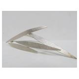 Large Brushed Solid Sterling Silver Brooch Pendant
