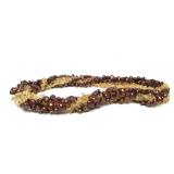 Beautiful Multi Strand Genuine Pearl & Citrine Pebble Necklace