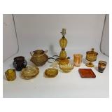Lot of Amber Colored Glass