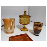 Lot of Amber Colored Glass