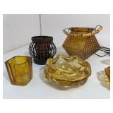 Lot of Amber Colored Glass