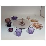 Lot of Purple/Pink Glass Items