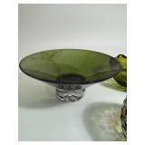 Lot of Green Glass Items