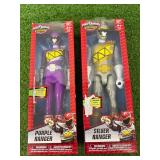 Power Rangers Purple & Silver Rangers 12" Tall