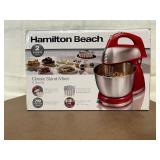Hamilton Beach Classic Stand Mixer 6 Speeds Red with Stainless Steel Bowl