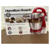 Hamilton Beach Classic Stand Mixer 6 Speeds Red with Stainless Steel Bowl