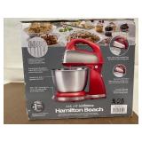 Hamilton Beach Classic Stand Mixer 6 Speeds Red with Stainless Steel Bowl