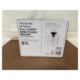 Hampton Bay Westbrook 9 in 1-Light Semi-Flush Mount Matte Black