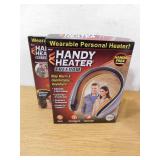 (2) HANDY HEATER 450-Watt Silver and Black Electric USB Rechargeable Personal Wearable Neckband Heater
