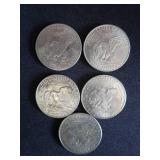 5 1972 EISENHOWERS DOLLAR COINS