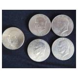 5 EISENHOWER DOLLAR COINS