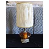 GORGEOUS VINTAGE AMBER GLASS LAMP