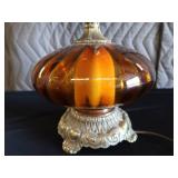 GORGEOUS VINTAGE AMBER GLASS LAMP