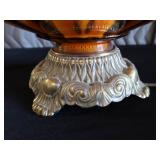 GORGEOUS VINTAGE AMBER GLASS LAMP