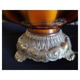 GORGEOUS VINTAGE AMBER GLASS LAMP