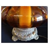 GORGEOUS VINTAGE AMBER GLASS LAMP