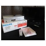 NIB PHILIPS DVD / VHS & SANYO TV W/ REMOTE.