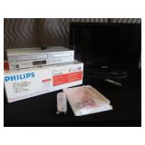 NIB PHILIPS DVD / VHS & SANYO TV W/ REMOTE.
