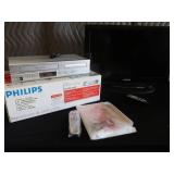 NIB PHILIPS DVD / VHS & SANYO TV W/ REMOTE.