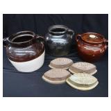 VINTAGE BEAN POTS & SAD IRONS