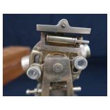 ANTIQUE SOLID BRASS THEODOLITE WITH ORIGINAL WOOD BOX