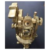ANTIQUE SOLID BRASS THEODOLITE WITH ORIGINAL WOOD BOX