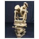 ANTIQUE SOLID BRASS THEODOLITE WITH ORIGINAL WOOD BOX
