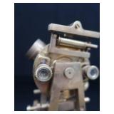 ANTIQUE SOLID BRASS THEODOLITE WITH ORIGINAL WOOD BOX
