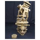 ANTIQUE SOLID BRASS THEODOLITE WITH ORIGINAL WOOD BOX